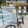 Outdoor Bar Stools Set of 2, Swivel Bar Height Chairs with High Back, Curved Armrests and Steel Frame for Balcony, Black