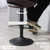 Swivel Bar Stools Set of 2, Faux Leather Upholstered Counter Height Barstools with Round Metal Base