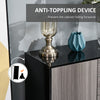 Kitchen Sideboard Storage Cabinet, Modern Coffee Bar with Push-Open Design and 2 Drawers for Living Room, Black