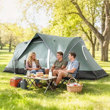 5-6 Person Family Tent, Outdoor Camping Tent with Lighting Hook, Carrying Bag for Camping, Hiking and Travelling, Green