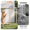 6.6' x 6.6' x 6.6' Outdoor Dog Kennel Heavy Duty Galvanized Steel with UV-resistant Roof, Silver