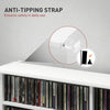 8-Tier DVD Shelf with 12 Adjustable Shelves, Double CD Shelf, Holds 720 CDs, 396 DVDs or 396 Blu-rays, White