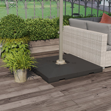 4 Pieces Base Weight Stand, Heavy Duty Square Offset Cantilever Umbrella Stand Weighted Base, Total 264Lbs Sand/ 176Lbs Water Filled