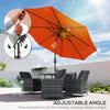 10' x 8' Round Market Umbrella, Patio Umbrella, Outdoor Parasol with Crank Handle, Tilt for Garden, Bench, Lawn, Orange