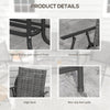 Outdoor 4 Pieces Patio Furniture Set, Garden Set with Two Foldable Armchairs, a Loveseat & Glass Top Table