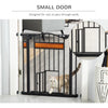 29.1''-31.5'' Extra Wide Dog Gate with Cat Door with Stair Pressure Fit, Auto Close, Double Locking, for Doorways, Hallways, Stairs, Black