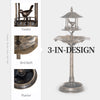 3-in-1 Garden Bird Bath Bowl Pedastal with Bird Feeder, Large Water Basin, & Underneath Flower Planter, Gold