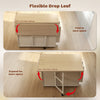 Kitchen Island Cart, Rolling Kitchen Island Table with Drop Leaf, Drawer, Spice and Towel Rack