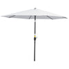 10' x 8' Patio Umbrella, Round Market Umbrella with Crank Handle and Tilt, Outdoor Parasol for Garden, Bench, White