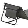 Set of 2 Foldable Lounge Chairs with Carry Bag, Adjustable Backrest, Grey