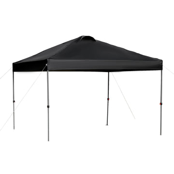 10' x 10' Pop Up Canopy Tent with Airy Top Vents and Wheeled Carry Bag for Outdoor, Garden, Patio, Black