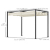 10x7ft Pergola with Retractable Roof Outdoor Patio Sun Shelter Garden Grape Tent Water-resistant Yard Shade, Cream White