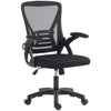 Office Chair, Mesh Desk Chair with Flip-up Armrests, Lumbar Support, Adjustable Height, Black