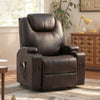 Power Lift Recliner Chair for Elderly, PU Leather Lift Chair with Thick and High Back, Footrest, Remote, Side Pockets, Cup Holders, Reclining Sofa for Living Room, Brown
