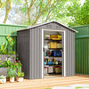 6.5x3.5ft Metal Garden Storage Shed for Outdoor Tool Storage with Double Sliding Doors and Vents, Light Grey