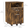 Small Filing Cabinet with 2 Drawers, Lockable Home Office Storage Cabinets on Wheels for A4, Letter Size, Rustic Brown