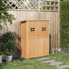 4x1.5ft Wooden Garden Storage Shed, Outdoor Tool Cabinet Organizer with Windows and Double Door, Nature Wood