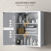 Bathroom Medicine Cabinet, Wall Cabinet with 2 Doors and Adjustable Shelf, Space Saver Over Toilet Cabinet