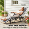 Outdoor Glider Lounge Chair, 3-Position Adjustable Tanning Chair Recliner with Headrest for Garden, Yard, Pool, Grey