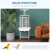61.5 Inch Bird Cage Parakeet House for Cockatiel with Stand, Pull Out Tray, Play Top, Storage Shelf, Wood Perch, Food Container