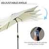 10' x 8' Round Market Umbrella, Patio Umbrella, Outdoor Parasol with Crank Handle, Tilt for Garden, Bench, Lawn, Beige