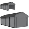 10' x 15' Metal Carport, Heavy Duty Garage Car Shelter with Galvanized Metal Roof and Removable Sidewalls