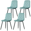 Dining Chairs Set of 4, Upholstered Dining Room Chairs with Steel Legs, Modern Kitchen Chair for Dining Room, Green