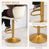Counter Height Bar Stools Set of 2, Adjustable Height Bar Chairs with Swivel Seat, PU Leather Upholstery