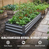 8'x2'x1' Galvanized Raised Bed, Large Elevated Planter Box for Growing Flowers, Herbs and Vegetables, Dark Grey