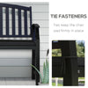 2-Seater Patio Bench Cushion Outdoor Seat Swing Replacement Pad with Zipper Cover, Ties for Patio, Garden, Black