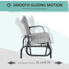2 Seater Wicker Outdoor Glider Bench, Patio Swing Garden Bench, Garden Loveseat Rocking Chair, w/ Extra Wide Seat, Curved Backrest for Backyard, Poolside, Lawn, Mixed Grey
