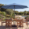 10' x 10' Round Market Umbrella with Base and Sandbag, Patio Umbrella with Crank Handle and Tilt, Blue