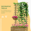 Wooden Planter with Trellis, Raised Garden Bed with 4 Wheels for Climbing Plants, 30