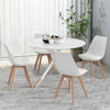 Modern Dining Table Chairs Set of 4, Rubber Wood Kitchen Table Chairs with PU Leather Cushion for Living Room, Bedroom