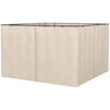 Gazebo Curtains, 10' x 10' Universal Replacement Privacy Curtain, 4-Panels Sidewall with Hooks/C-Rings, Beige