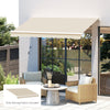 9' x 8' Outdoor Sunshade Canopy Awning Cover, Retractable Awning Fabric Replacement, UV Protection, Beige