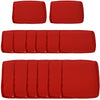Outdoor 14pc Patio Rattan Sofa Set Cushion Polyester Cover Replacement Set - No Cushion Included Red