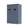 4x1.5ft Wooden Garden Storage Shed, Outdoor Tool Cabinet Organizer with Windows and Double Door, Dark Grey