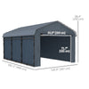 10' x 15' Metal Carport, Heavy Duty Garage Car Shelter with Galvanized Metal Roof and Removable Sidewalls