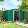 9.1'x6.4'x6.3' Garden Storage Shed w/ Foundation Kit Metal Tool Storage House w/ Double Doors, Green