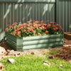Galvanized Raised Garden Bed, 4' x 3' x 1' Outdoor Metal Planter Box, Raised Bed for Growing Flowers Herbs, Dark Green