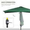 8ft Half Umbrella Outdoor Balcony Parasol Patio Garden Outdoor Window Sun Shade w/ 5 Ribs, Green