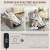Massage Recliner Chair with Quiet Brushless Motor Pet-Friendly Fabric Power Recliner with 2 Memory Positions, Brown