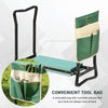 Garden Kneeler and Seat, Foldable Gardening Stool Bench with Thick EVA Foam Kneeling Pad and Large Tool Pouch, Green