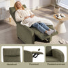 Fabric Recliner Sofa Manual Recliner, Home Theater Seating Single Reclining Sofa Chair with Padded Seat for Living Room, Dark Green