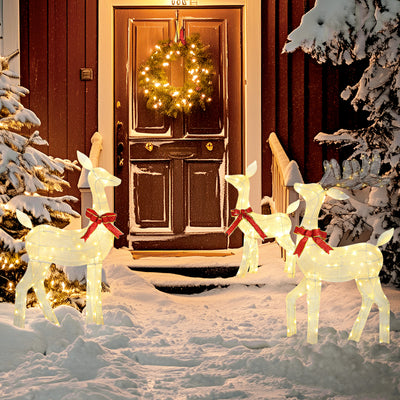 3 Piece Lighted Christmas Reindeer Family, 55