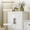 Farmhouse Bathroom Storage Cabinet, Bathroom Floor Cabinet with Barn Doors and Adjustable Shelf, White