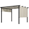 10' x 10' Metal Pergola, Outdoor Pergola with Retractable Canopy, for Garden, Patio, Backyard, Deck