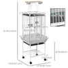 61.5 Inch Bird Cage Parakeet House for Cockatiel with Stand, Pull Out Tray, Play Top, Storage Shelf, Wood Perch, Food Container