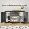 Farmhouse Sideboard with Charging Station and Thickened Top, 58